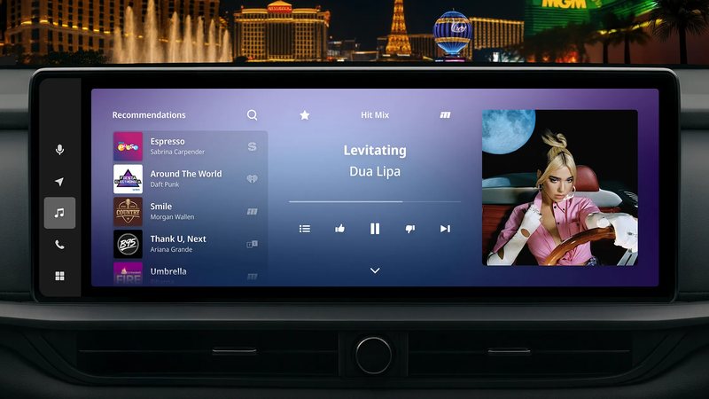 iM Media Hub running on an in-vehicle display